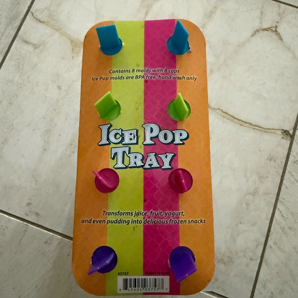 Ice Pop Mold Tray – 8-Cavity Reusable Popsicle Maker with Colorful Lids